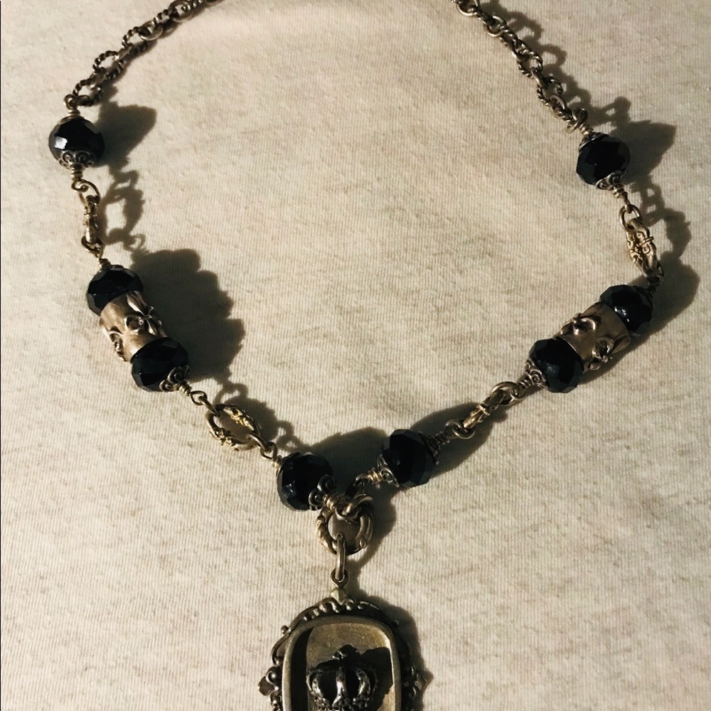 Sterling silver Great heavy flor de lis necklace